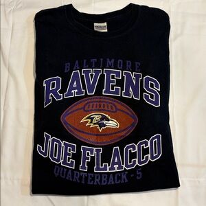 Black Joe Flacco Quarterback QB #5 Baltimore Ravens Football Fan Graphic Tee